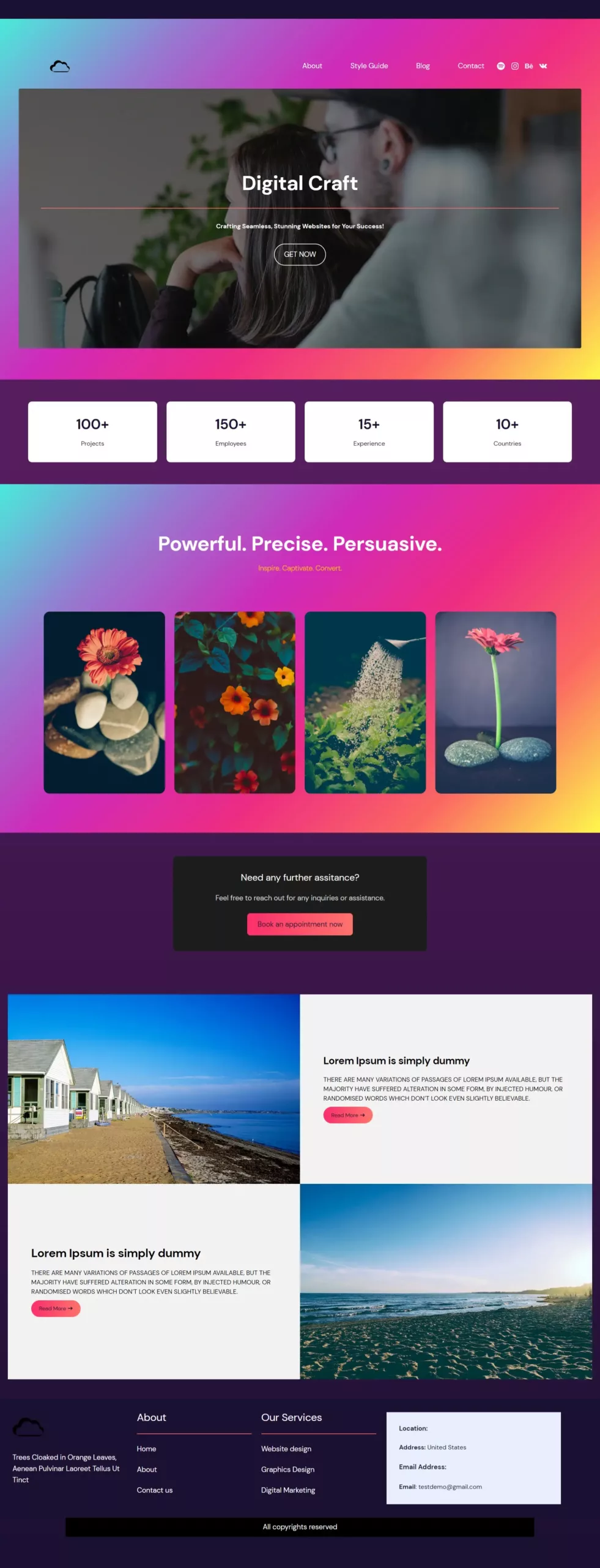 Creative Agency Landing Page – Gradient Background
